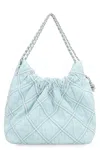 Tory Burch Denim Mini Fleming Handbag In Blue