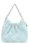 Tory Burch Denim Mini Fleming Handbag In Navy