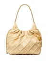 Tory Burch Mini Fleming Hobo Leather Shoulder Bag In Neutral