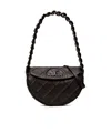 Tory Burch Mini Fleming Leather Tote Bag In Black