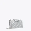 Tory Burch Mini Fleming Metallic Crossbody In Silver