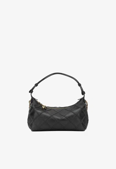 Tory Burch Mini Fleming Nappa Leather Handbag In Black