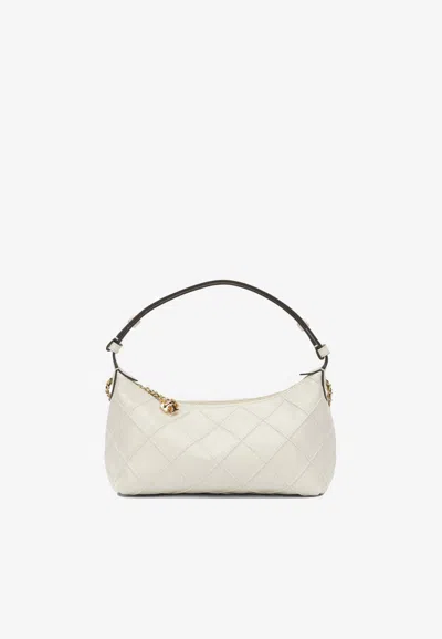 Tory Burch Mini Fleming Nappa Leather Handbag In White