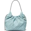 Tory Burch Mini Fleming Quilted Leather Hobo Bag In Mist