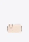 Tory Burch Mini Fleming Quilted Leather Shoulder Bag In Pink