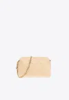 Tory Burch Mini Fleming Quilted Leather Shoulder Bag In White