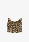Tory Burch Mini Fleming Sequined Hobo Bag In Gold