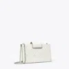 Tory Burch Mini Fleming Soft Quilted Leather Wallet On A Chain In White