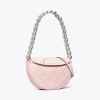 Tory Burch Mini Fleming Soft Crescent Shoulder Bag In Cotton Candy