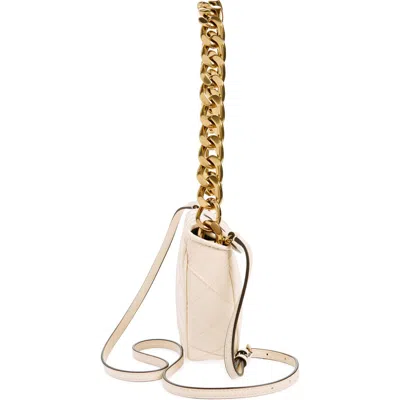 Tory Burch Mini Fleming Soft Crescent Shoulder Bag In New Cream