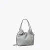 Tory Burch Mini Fleming Soft Hobo Bag In Gray