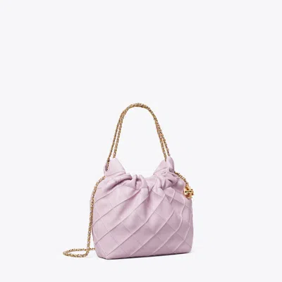Tory Burch Mini Fleming Soft Hobo Bag In Pale Purple