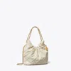 Tory Burch Mini Fleming Soft Hobo Bag In Sand