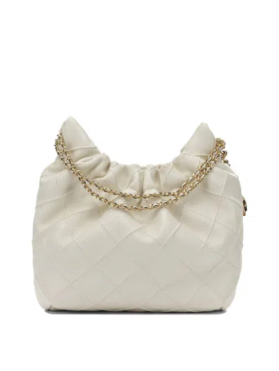 Tory Burch Mini Fleming Soft Hobo Bag In White