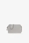 Tory Burch Mini Fleming Soft Leather Crossbody Bag In Gray