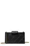 Tory Burch Mini Fleming Soft Quilted Leather Wallet On A Chain