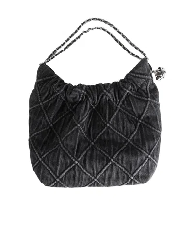 Tory Burch Mini Fleming Tote Bag In Black