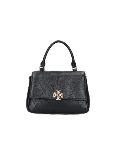 Tory Burch Mini Handbag "charlie" In Black