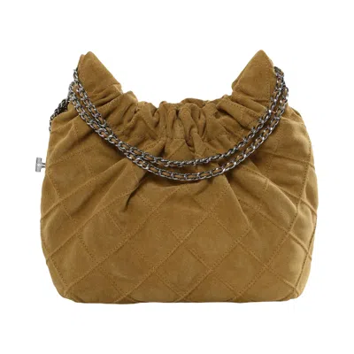 Pre-owned Tory Burch Mini Hobo Bag 'stone' | Grey | Women's Size Onesize