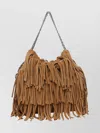 Tory Burch Mini Hobo Bag With Chain And Fringe In Orange