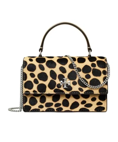 Tory Burch Mini Kira Calf Hair Top-handle Crossbody In Black