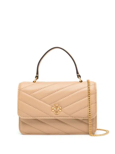 Tory Burch Double T Quilted Shoulder Bag In Neutrals