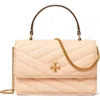 Tory Burch Kira Chevron Mini Top Handle Chain Wallet In Apricot