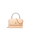 Tory Burch Mini Kira Chevron Top Handle Chain Wallet In Apricot