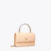 Tory Burch Mini Kira Chevron Top Handle Chain Wallet In Coy Pink