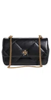 Tory Burch Kira Diamond Quilt Mini Flap Bag Black In Black