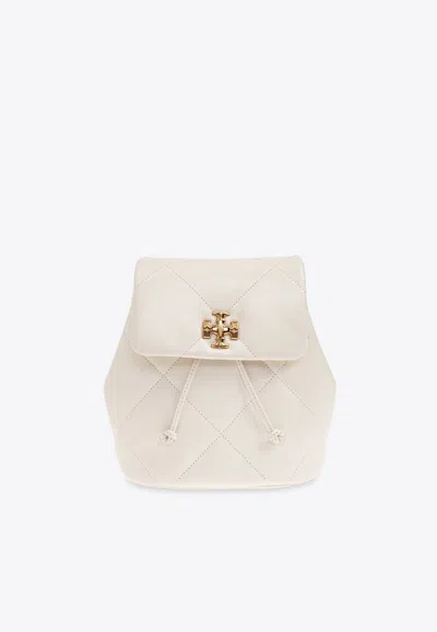 Tory Burch Mini Kira Diamond Quilt Backpack In White