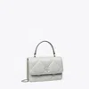 Tory Burch Mini Kira Diamond Quilt Charm Top-handle Crossbody In Gray