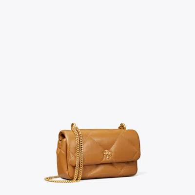 Tory Burch Mini Kira Diamond Quilt Flap Bag In Tan