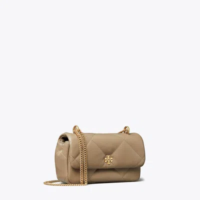 Tory Burch Mini Kira Diamond Quilt Flap Bag In Taupe Oak