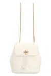 Tory Burch Small Kira Diamond Quilted Leather Backpack In White