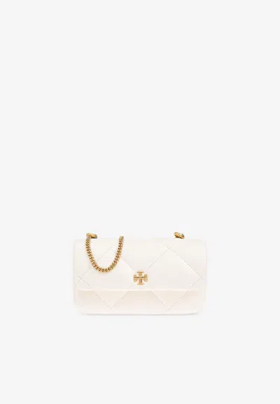 Tory Burch Mini Kira Diamond Quilt Shoulder Bag In White