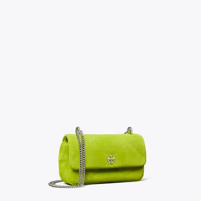 Tory Burch Mini Kira Diamond Quilt Suede Flap Bag