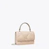 Tory Burch Mini Kira Diamond Quilt Top-handle Chain Wallet In Soft Pink