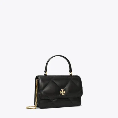 Tory Burch Mini Kira Diamond Quilt Top-handle Crossbody In Black