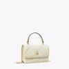 Tory Burch Mini Kira Diamond Quilt Top-handle Crossbody In White
