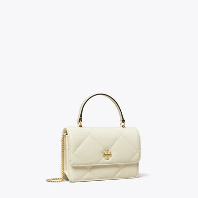 Tory Burch Mini Kira Diamond Quilt Top-handle Crossbody In White