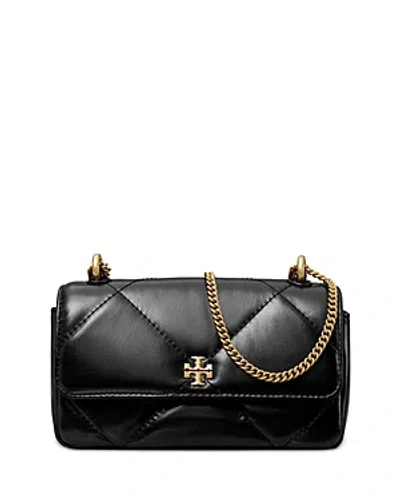 Tory Burch Mini Kira Diamond Quilted Leather Flap Bag In Black  