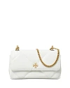 Tory Burch Mini Kira Diamond Quilted Leather Flap Bag In Cirrus Cloud/gold