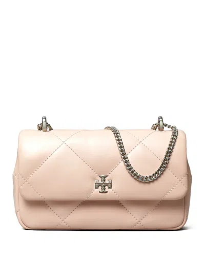 Tory Burch Kira Mini Diamond Quilted Leather Crossbody Bag In Soft Pink