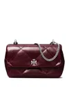 Tory Burch Mini Kira Diamond Quilted Leather Flap Bag In Red