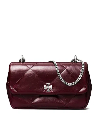 Tory Burch Mini Kira Diamond Quilted Leather Flap Bag In Red