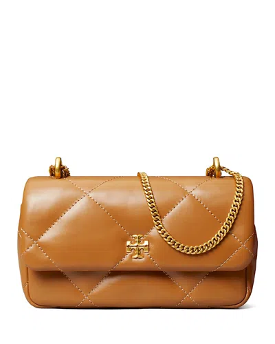 Tory Burch Kira Mini Diamond Quilted Leather Crossbody Bag In Tan