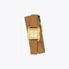 Tory Burch Kira Watch, 18mm X 18mm In Ivory/gold/luggage