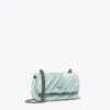 Tory Burch Mini Kira Draped Velvet Flap Bag In Geyser