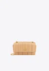 Tory Burch Mini Kira Flap Convertible Quilted Leather Shoulder Bag In Beige